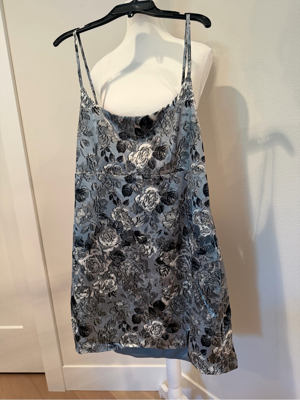 wild fable Gray Floral Satin Slip Dress